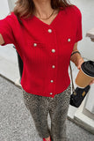 Button-Front Knit Cardigan