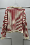 Striped Button-Front Cardigan