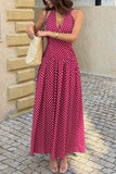 Polka Dot Sleeveless Maxi Dress