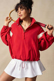 Snap-Front Sporty Sweatshirt