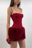 Strapless Fur-Trim Night Out Dress