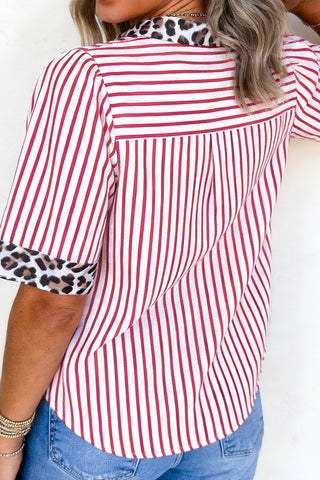Striped Button-Up Blouse