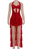Layered Halter Skirt Set