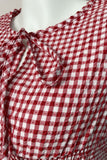 Tie-Front Gingham Casual Dress