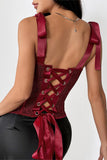 Bow-Tie Strap Corset Tank