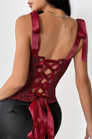 Bow-Tie Strap Corset Tank