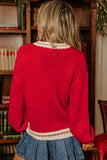 Festive Knit Sweater with Lettering