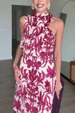 One-Shoulder Floral Maxi Dress