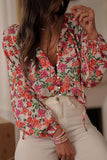 Floral Button-Front Blouse