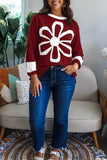 Oversized Floral Design Sweatshirt