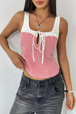Tie-Front Gingham Tank Top