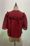 Ruffled Button-Front Blouse