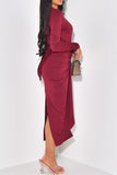 Twist Front Long Sleeve Maxi Dress