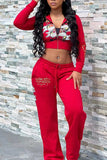 Skull Embroidered Casual Tracksuit Set