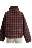 Button-Front Plaid Jacket