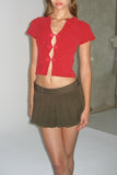 Short Sleeve Frog Button Top