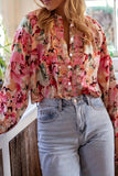 Floral Button-Front Blouse