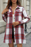 Belted Plaid Shirt Dress Coat