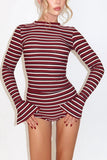 Striped Long-Sleeve Short Set