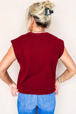 Crew Neck Cap Sleeve Sweater Vest
