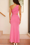 One-Shoulder Floral Detail Dress