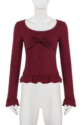 Knotted Front Button T-Shirt