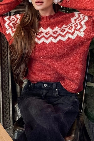 Classic Patterned Knit Sweater