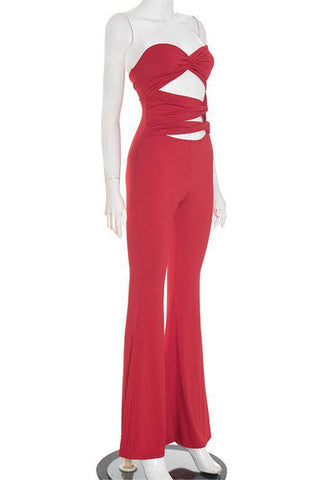 Cutout Tie-Front Jumpsuit