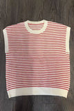 Striped Knit Sweater Sleeveless Top