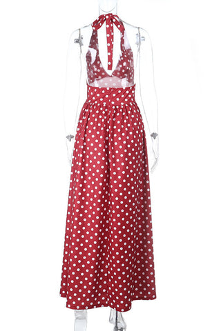 Polka Dot Halter A-Line Sundress