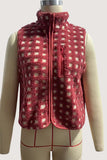 Zip-Front Checkered Vest