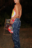 Vibrant Halter Neck Scarf Top