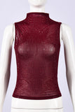 Embellished High-Neck Tank Top