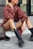 Oversized Plaid Blouse