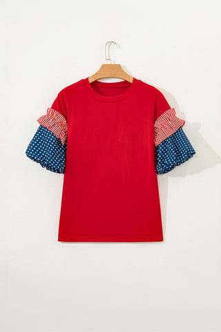 Ruffled Sleeve T-Shirt