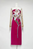 Floral Appliqué Vacation Dress