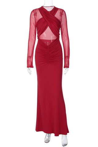 Elegant Cross-Front Evening Dress
