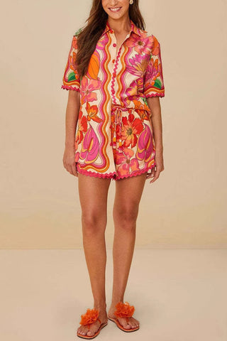 Vibrant Floral Short Set