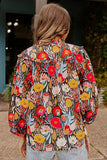 Floral Print Ruffled Collar Blouse