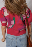 Floral Puff Sleeve Sweater