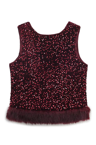 Sequin V-Neck Tank Top
