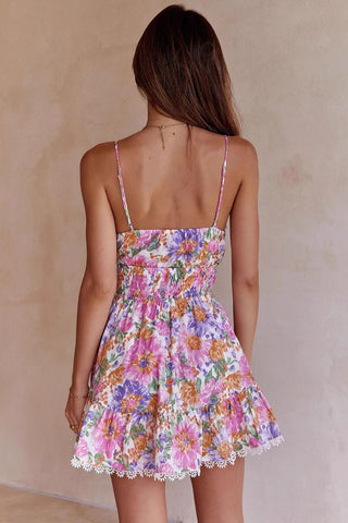 Floral Tie-Front Casual Dress