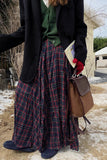 Plaid High-Waist Maxi Skirt