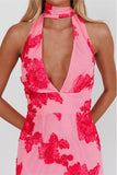 Floral Halter Maxi Dress