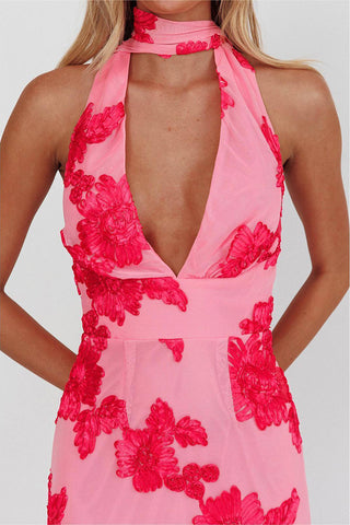 Floral Halter Maxi Dress