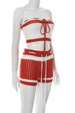 Strap-Detail Knit Short Set