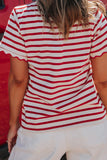 Striped Scallop-Edge T-Shirt