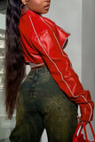 Zip-Front Cropped Jacket with Contrast Trim