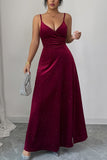 Elegant Spaghetti Strap Evening Gown
