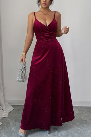 Elegant Spaghetti Strap Evening Gown